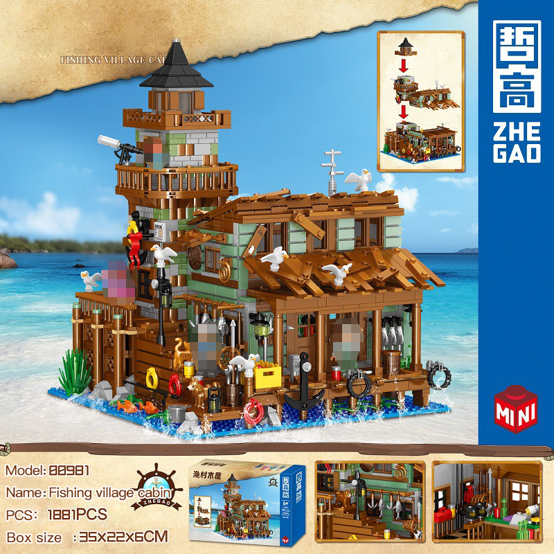 Fishing Village Cabin ZHEGAO 00981 Creator Expert with 1881 Pieces