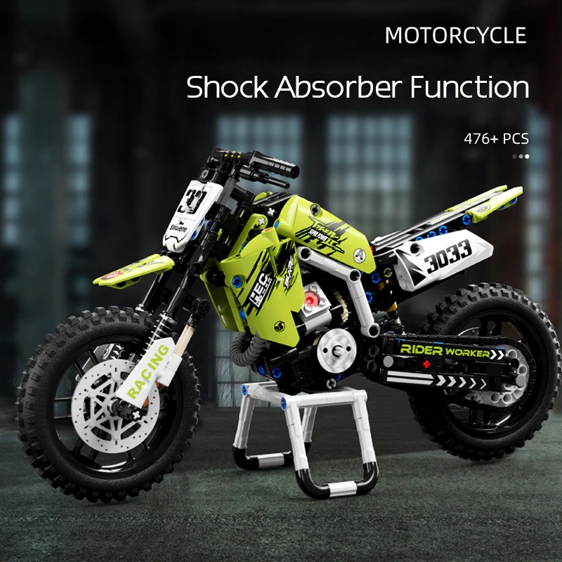 MOCBRICKLAND MOC-89699 3033 Green Off-road Motorcycle