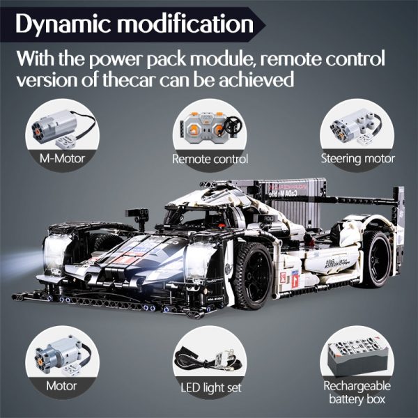 Porsche 919 Hybrid Sports-Car Technic CADA C61016 with 1589 pieces