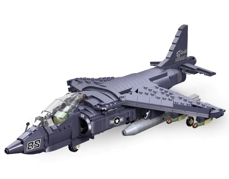 AV-8 Sea Harrier II Attack Aircraft JIESTAR 61052 Military With 807pcs