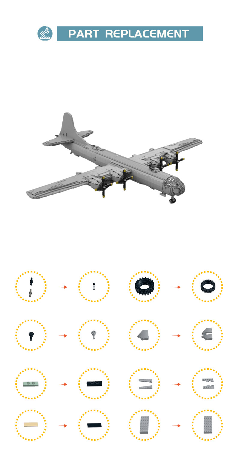 B-29 Superfortress 1:35 Scale WWII Long-Range Bomber MOC-119970 Military With 3096 Pieces