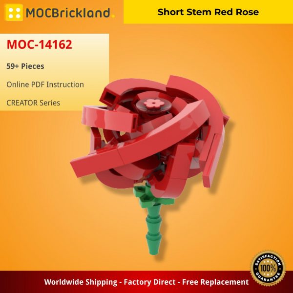 Short Stem Red Rose CREATOR MOC-14162 WITH 59 PIECES