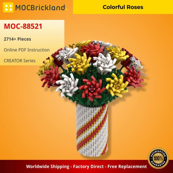 Colorful Roses CREATOR MOC-88521 by Ben_Stephenson WITH 2714 PIECES