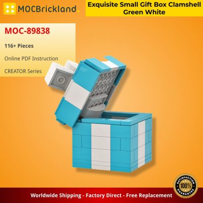 Exquisite Small Gift Box Clamshell Green White CREATOR MOC-89838 WITH 116 PIECES