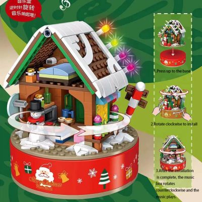 Rotating Christmas House Music Box CREATOR PANLOS 656012 with 502 pieces