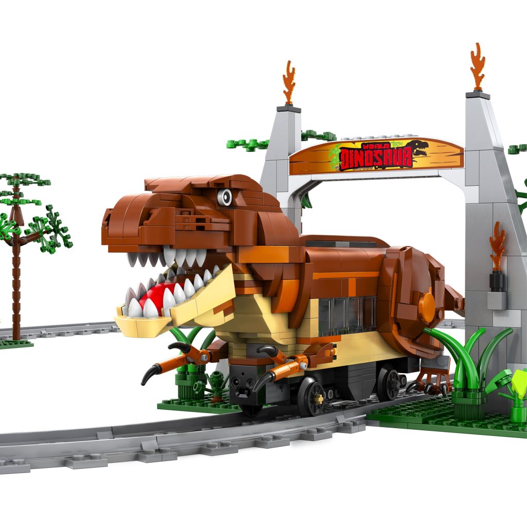 Jurassic TYrannosaurus Railcar Dinosaur Electric Train CaDa C59003 Creator with 1039 Pieces