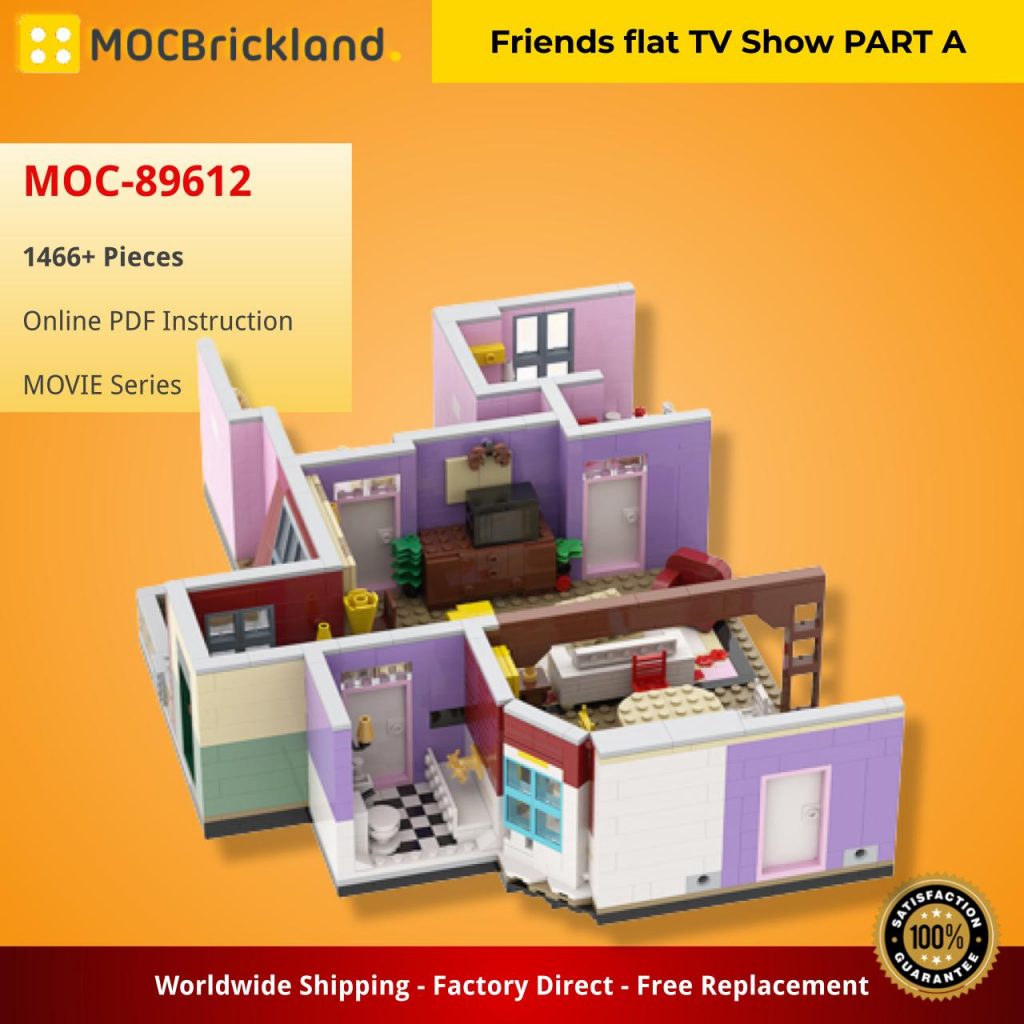 Friends flat TV Show PART A MOC-89612 Movie with 1466 Pieces