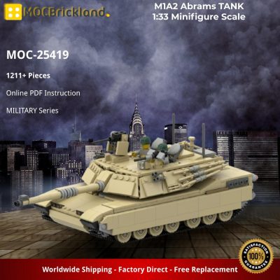 M1A2 Abrams TANK 1:33 Minifigure Scale MILITARY MOC-25419 by DarthDesigner with 1211 pieces