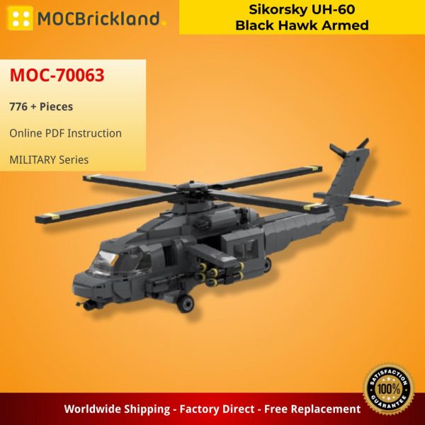 Sikorsky UH-60 Black Hawk Armed MILITARY MOC-70063 by Brick_boss_pdf with 776 pieces