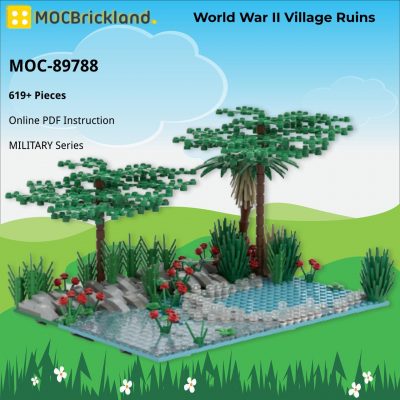 World War II Village Ruins MILITARY MOC-89788 WITH 619 PIECES