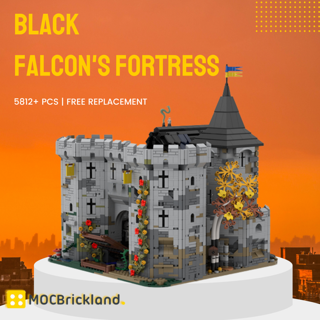 Black Falcon’s Fortress MOC-113094 Modular Building with 5812 Pieces