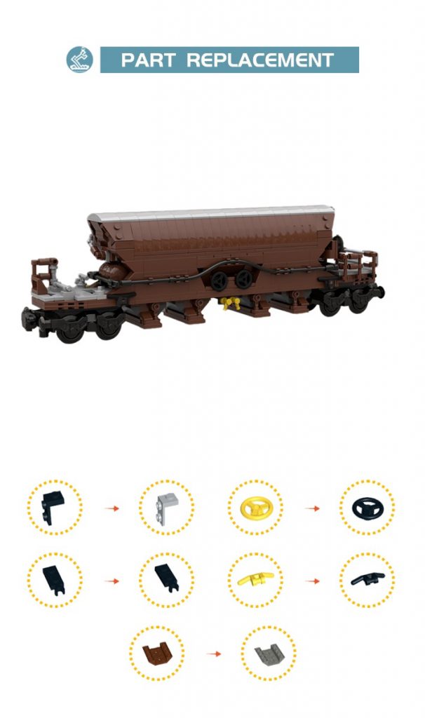 Hopper Wagon Brown (Tanoos 896) MOC-123192 Technic With 613 Pieces