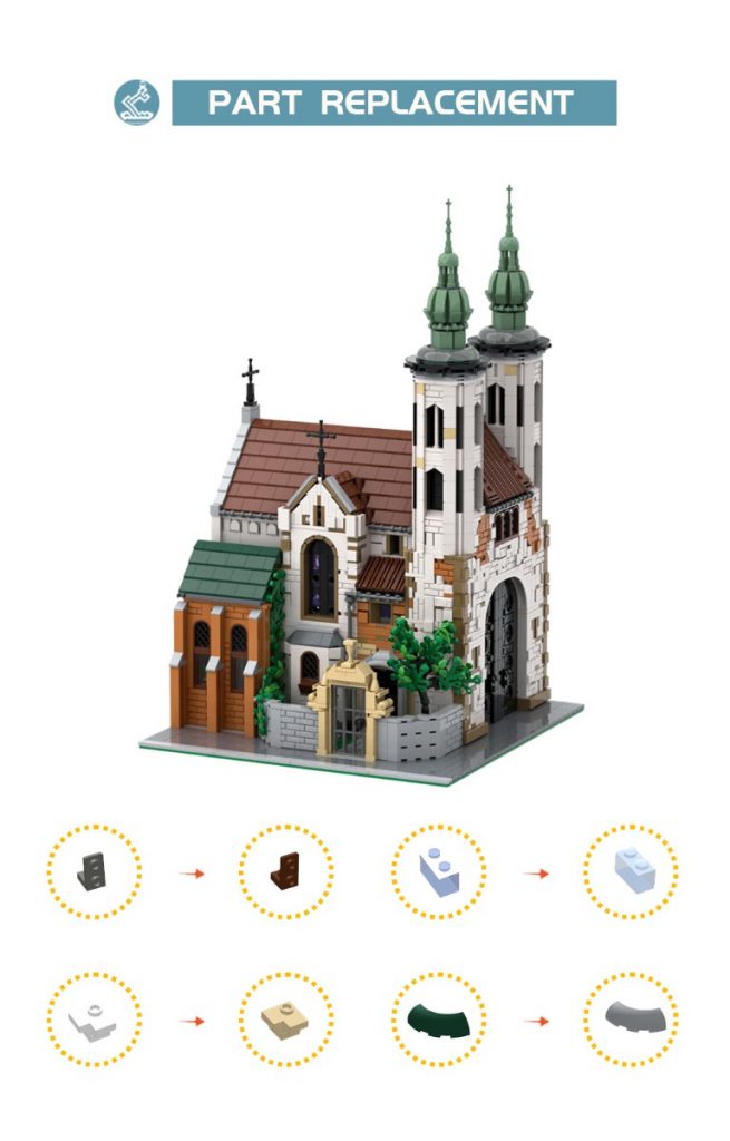 Andrew's Church MOC-124447 Modular Building With 3056 Pieces