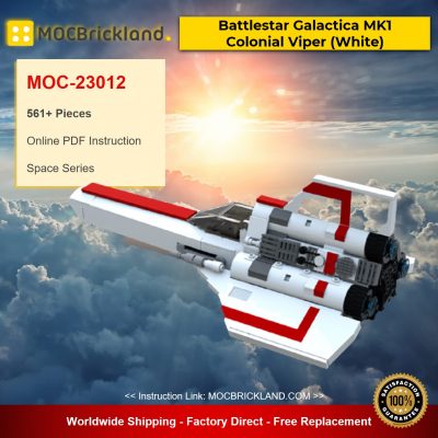 MOC-23012 Battlestar Galactica MK1 Colonial Viper (White) Designed By apenello With 561 Pieces