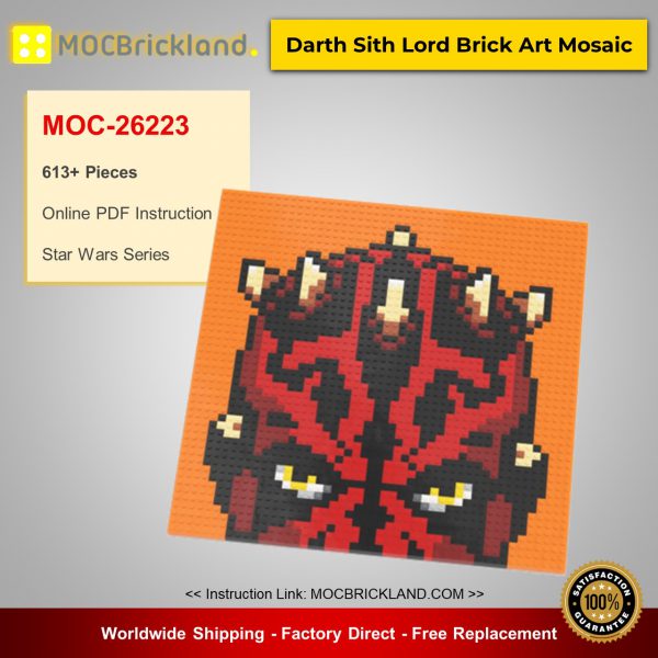 MOC-26223 Star Wars Darth Sith Lord Brick Art Mosaic Designed By mkibs With 613 Pieces