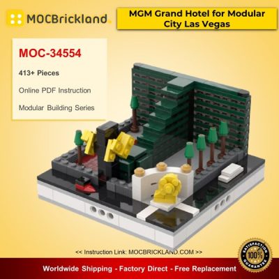 MOC-34554 Modular Buildings MGM Grand Hotel for Modular City Las Vegas Designed By gabizon With 413 Pieces