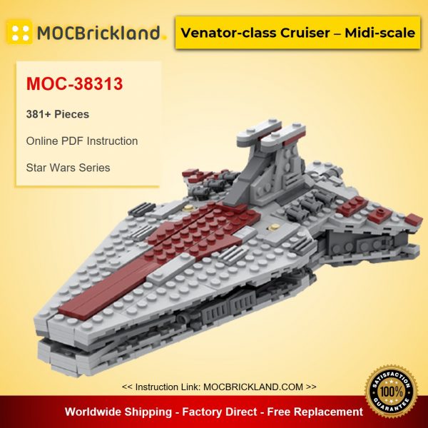 Venator-class Cruiser – Midi-scale MOC-38313 Star Wars Designed By Bad_to_the_Brick With 381 Pieces