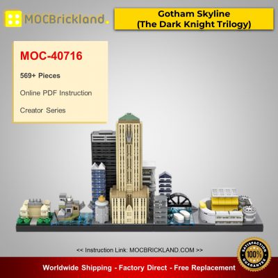 MOC-40716 Creator Gotham Skyline (The Dark Knight Trilogy) Designed By benbuildslego With 569 Pieces