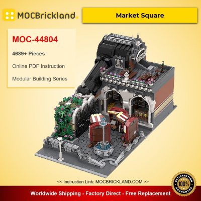 Market Square MOC-44804 Modular Building Designed By Black-Mantled Builder With 4689 Pieces