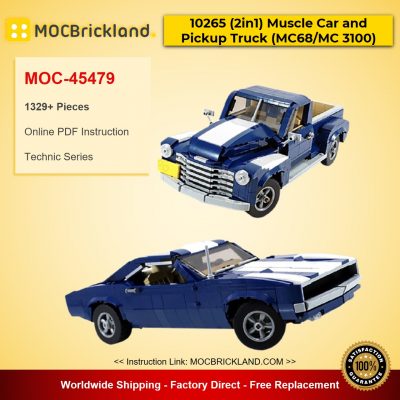 10265 (2in1) Muscle Car and Pickup Truck (MC68/MC 3100) Technic Designed By firas_legocarsWith 1329 Pieces