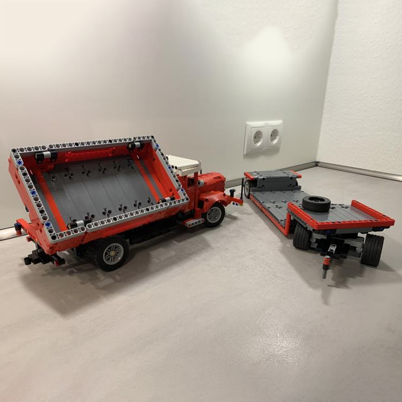 Side Dumper Truck with Low Loader Trailer “Büssing” ( 42098 C-Model) Technic MOC-47757 by time-hh with 1210 pieces