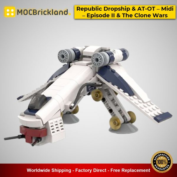Republic Dropship & AT-OT – Midi – Episode II & The Clone Wars MOC-51483 Star Wars Designed By 6211 With 436 Pieces