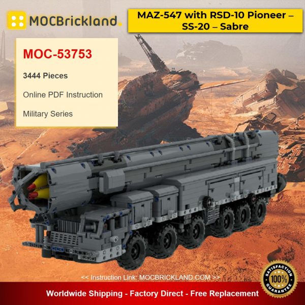 MAZ-547 with RSD-10 Pioneer – SS-20 – Sabre MOC-53753 Military Designed By zz0025 With 3444 Pieces