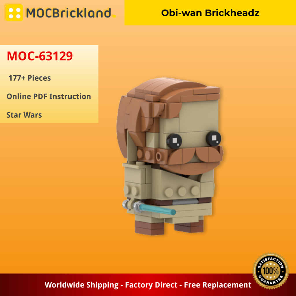 Obi-wan BrickHeadZ MOC-63129 Star Wars Designed By Cdn With 177 Pieces 