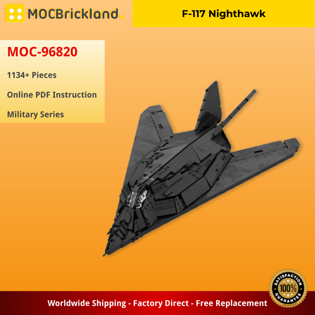 F-117 Nighthawk MOC-96820 Military Designed By Lego War Bricks With 1134 Pieces 