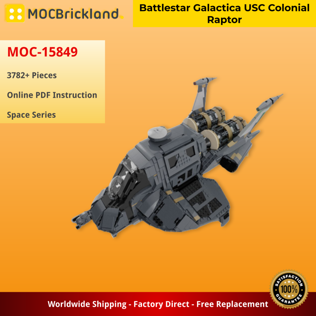 Battlestar Galactica UCS Colonial Raptor MOC-15849 Space Designed By DavDupMOCs With 3782 Pieces
