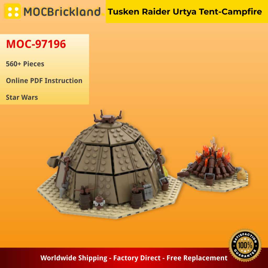  Tusken Raider Urtya Tent - Campfire MOC-97196 Star Wars Designed By The Minikit Guy With 560 Pieces