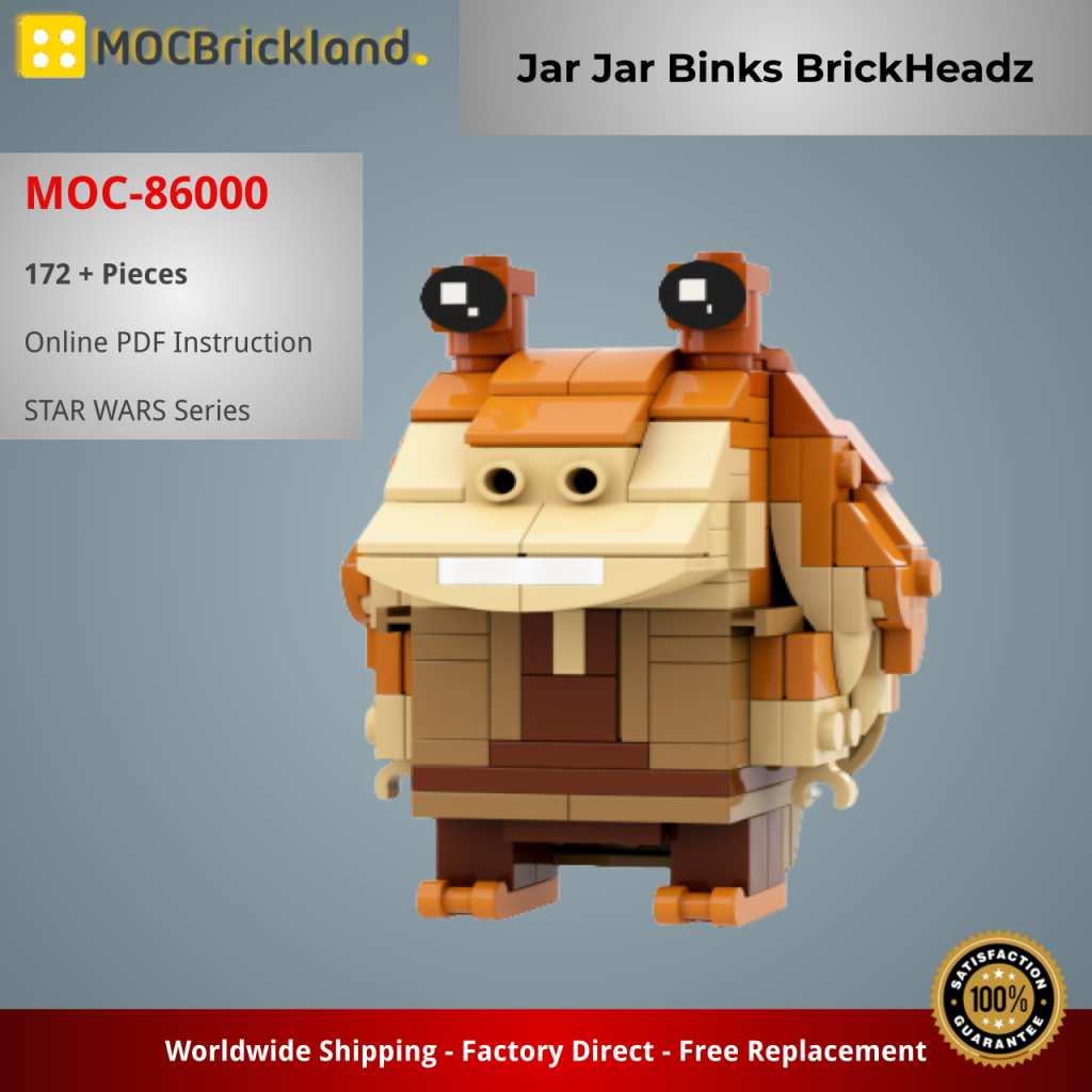 Jar Jar Binks BrickHeadz MOC-86000 Star Wars Designed by Stormythos With 172 Pieces