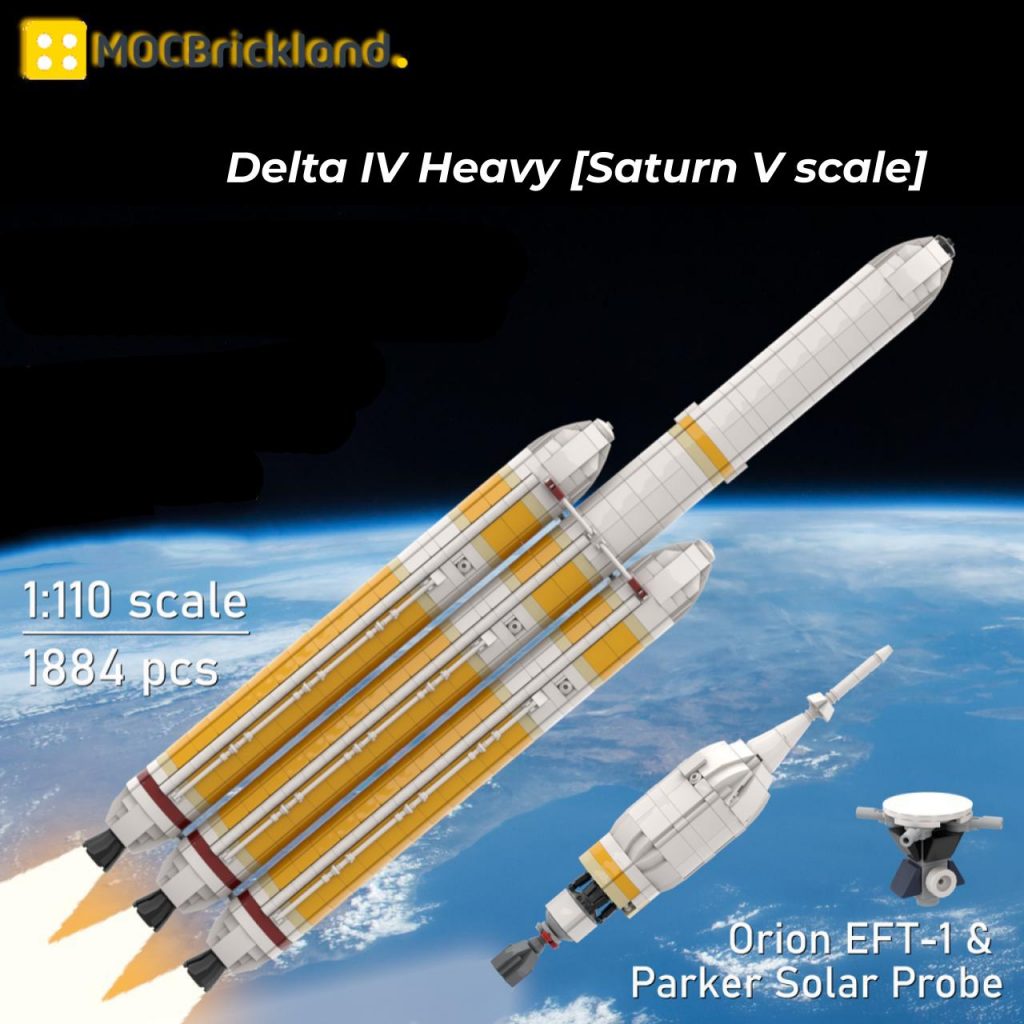 Delta IV Heavy with Parker Solar Probe [Saturn V scale] MOC-101254 Space with 1884 Pieces