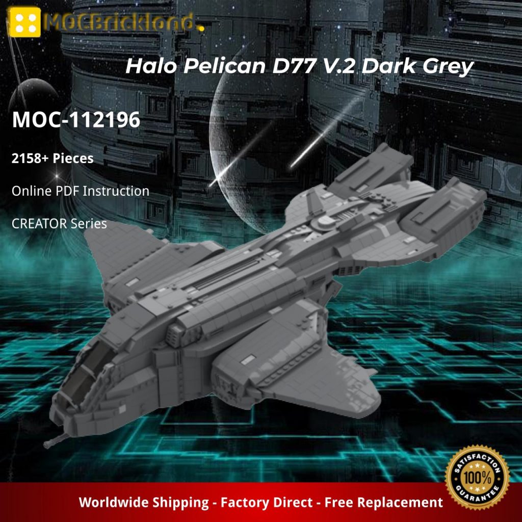 Halo Pelican D77 V.2 Dark Grey MOC-112196 Creator with 2158 pieces