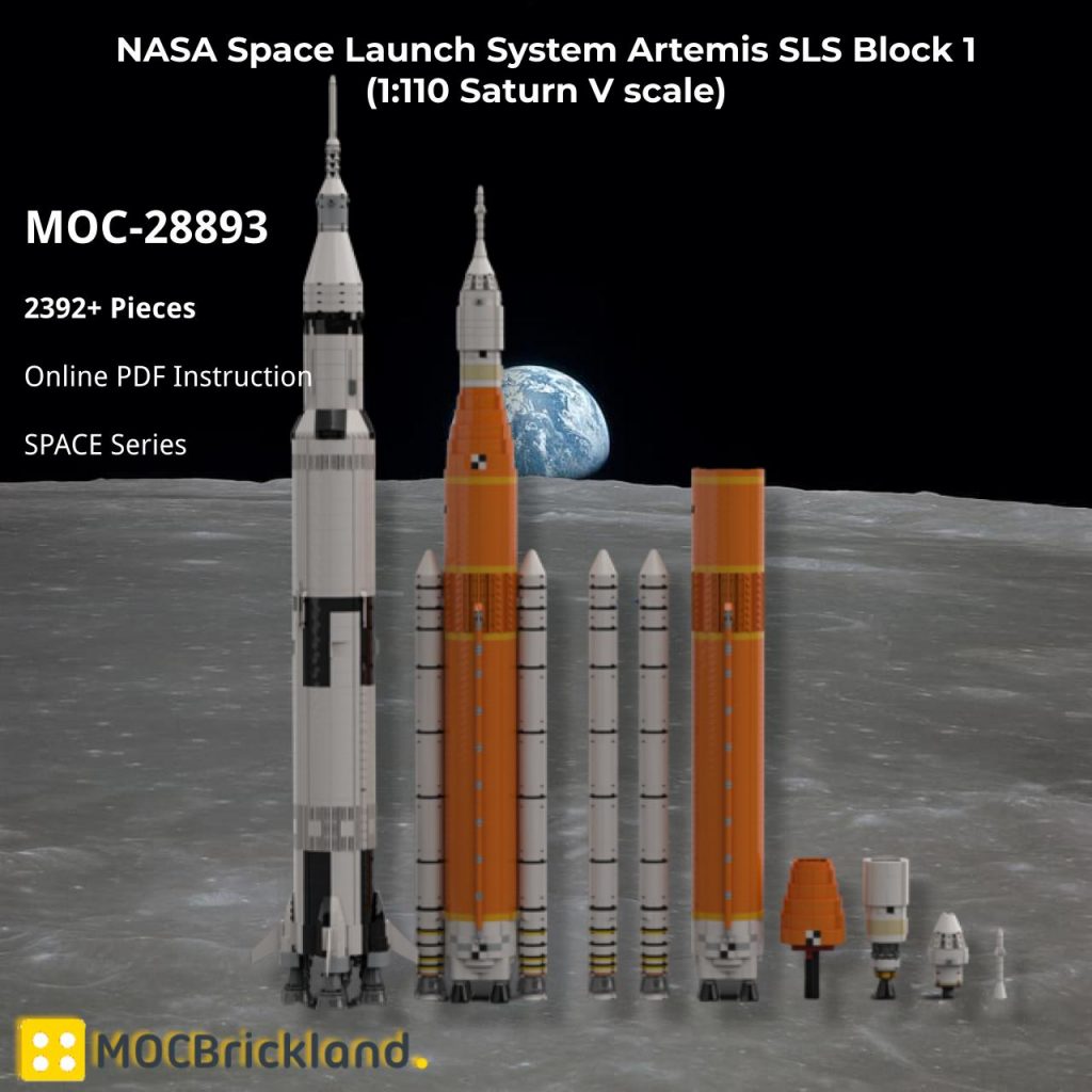 NASA Space Launch System Artemis SLS Block 1 (1:110 Saturn V scale) MOC-28893 Space with 2392 pieces