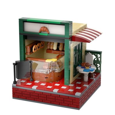 Street Bakery Shop Modular Building MOC-33130 with 530 pieces