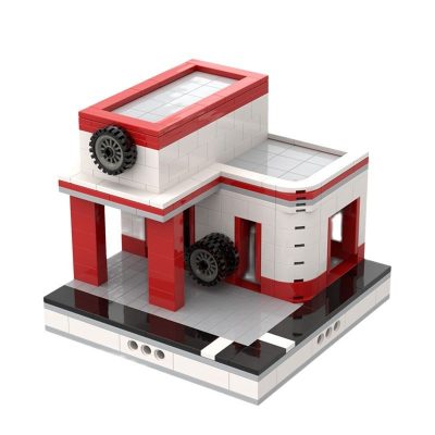 Garage for a Modular City Modular Building MOC-33928 with 401 pieces