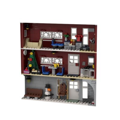 Winter Village Fireman’s Home in Photo Frame Modular Building MOC-40108 with 499 pieces