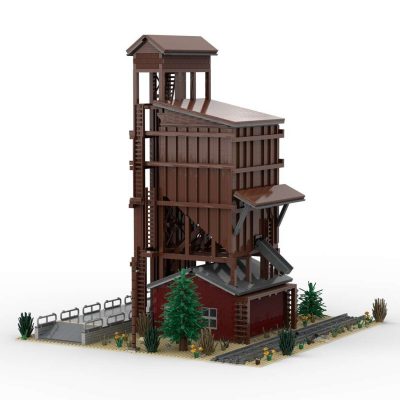 Small Wood Coaling Tower Modular Building MOC-68452 with 3863 pieces