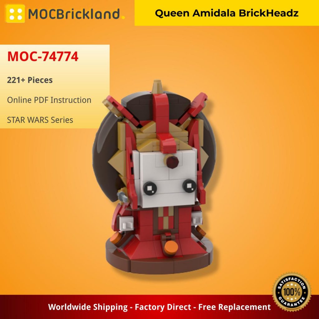 Queen Amidala BrickHeadz MOC-74774 Star Wars with 221 Pieces