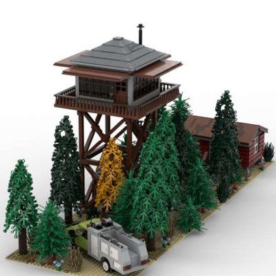Fire Observation Tower Modular Building MOC-81201 with 3957 pieces