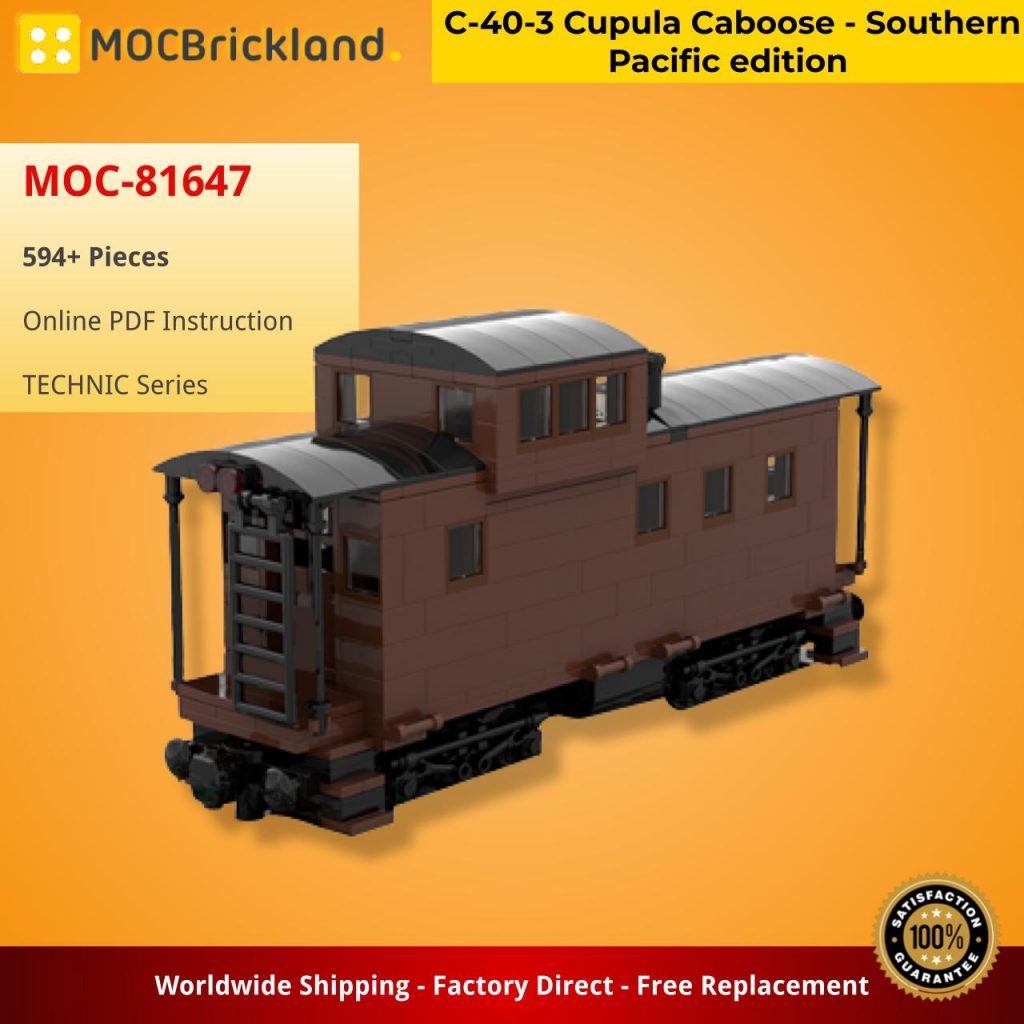 C-40-3 Cupula Caboose – Southern Pacific edition MOC-81647 with 594 Pieces