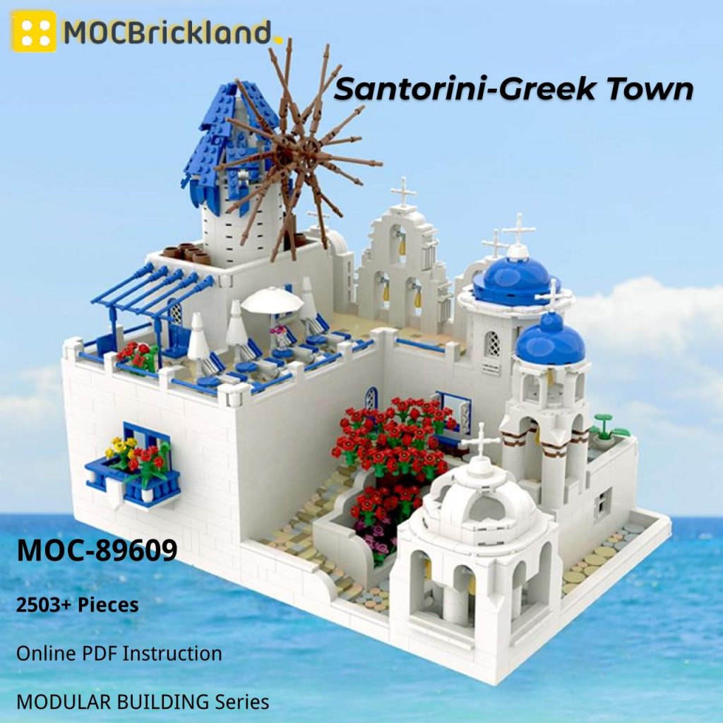 Santorini-Greek Town MOC-89609 Modular Building with 2503 Pieces