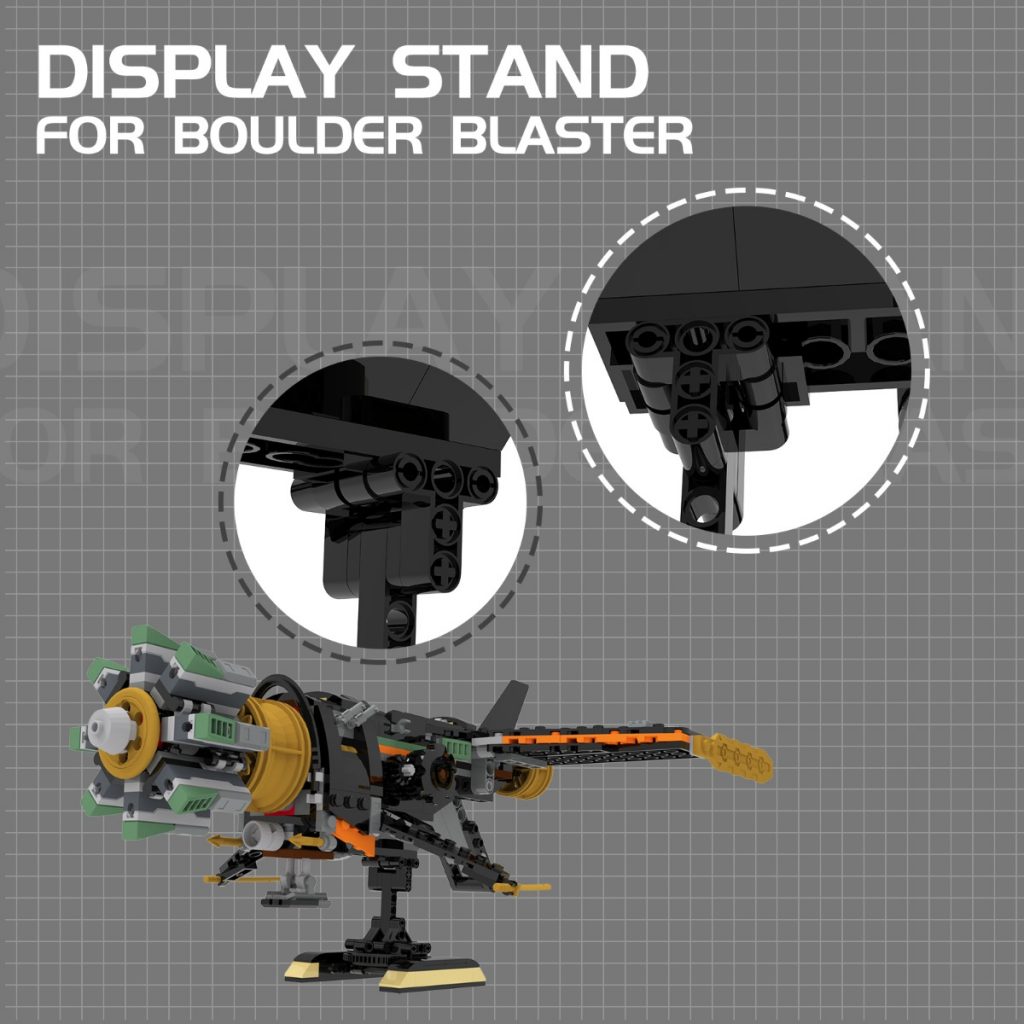 Display Stand for Legacy Boulder Blaster 71736 MOC-89623 Creator with 68 pieces