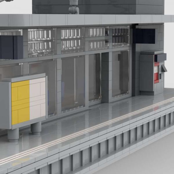 Modern Railway Station Modular Building MOC-89677 with 2165 pieces