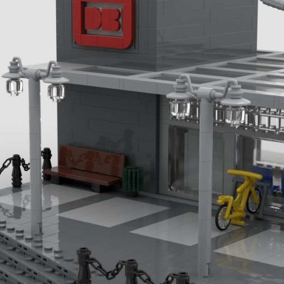 Modern Railway Station Modular Building MOC-89677 with 2165 pieces