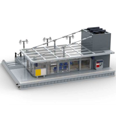 Modern Railway Station Modular Building MOC-89677 with 2165 pieces