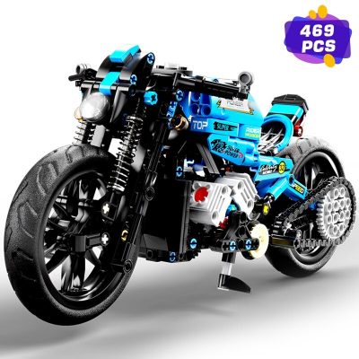 Blue Racing Motorcycle Technician MOC-89698 with 469 pieces