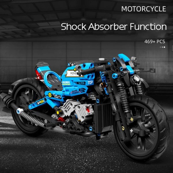 Blue Racing Motorcycle Technician MOC-89698 with 469 pieces