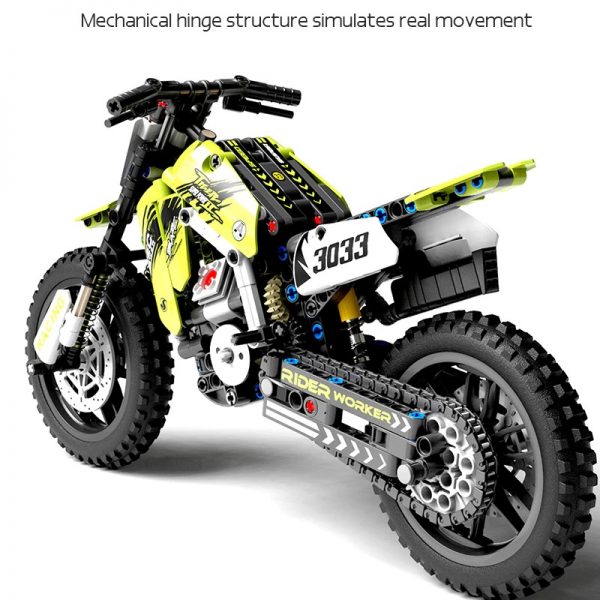 3033 Green Off-road Motorcycle Technician MOC-89699 with 476 pieces